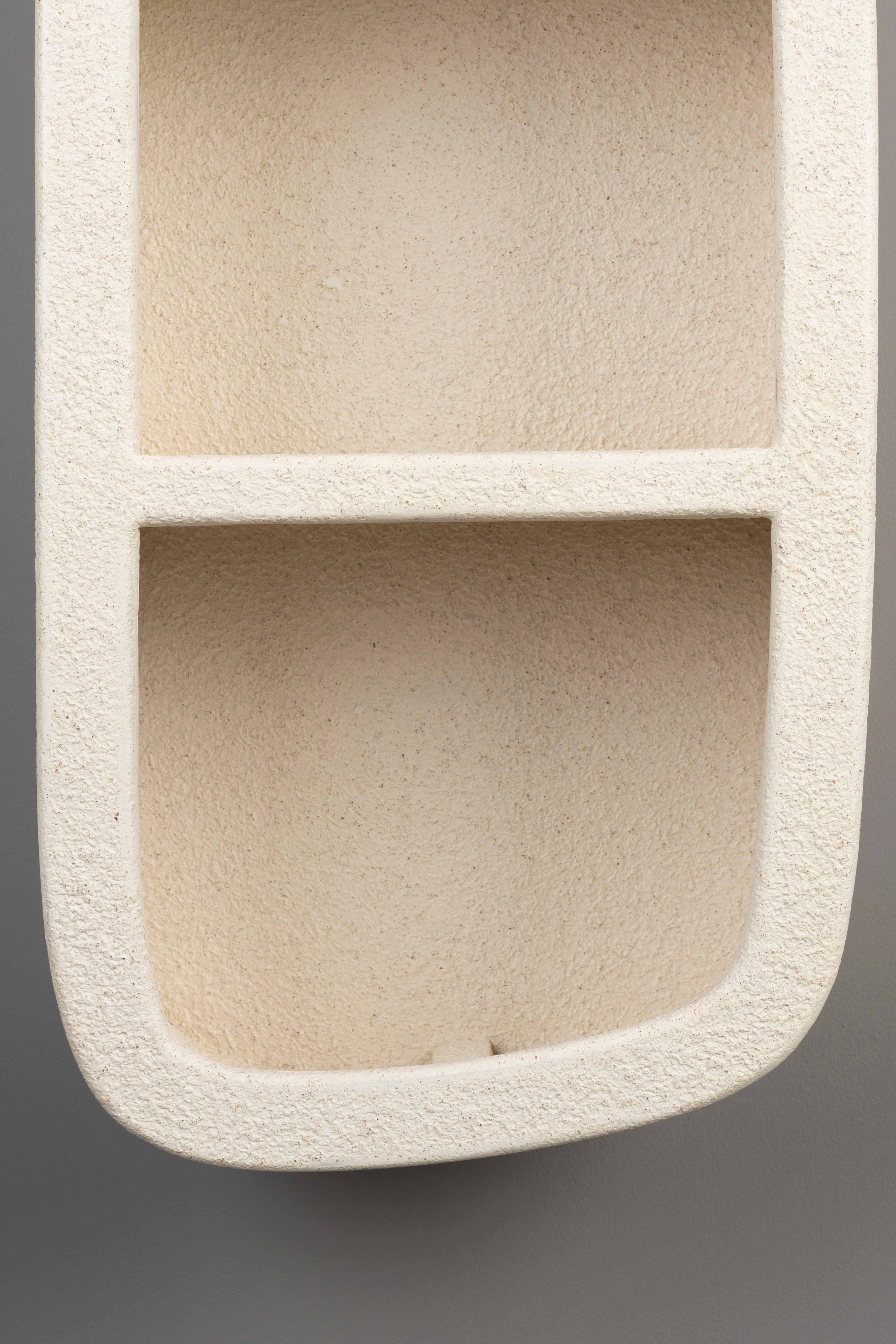 Dutchbone Veda Organic Curved Neutral Marble Triple Wall Shelf
